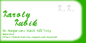 karoly kubik business card